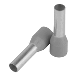 PACER GREY 12 AWG WIRE FERRULE - 10MM LENGTH - 25 PACK