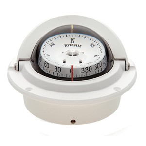 RITCHIE F-83W VOYAGER COMPASS, FLUSH MOUNT, WHITE