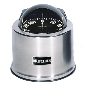 RITCHIE SP-5-C GLOBEMASTER COMPASS, PEDESTAL MOUNT, STAINLESS STEEL, 12V, 5 DEGREE CARD