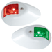 PERKO LED SIDE LIGHTS, RED/GREEN, 12V, WHITE EPOXY COATED HOUSING
