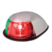 PERKO LED BI-COLOR BOW LIGHT-RED/GREEN-12V-CHROME PLATED HOUSING