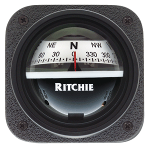 RITCHIE V-537W EXPLORER COMPASS, BULKHEAD MOUNT, WHITE DIAL