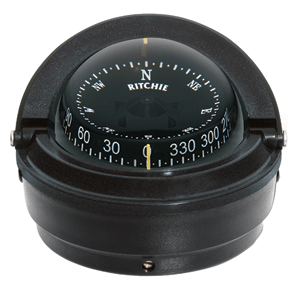 RITCHIE S-87 VOYAGER COMPASS, SURFACE MOUNT, BLACK