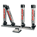 BIG JON QUAD MULTI-AXIS PEDESTAL MOUNTED ROD HOLDER-SILVER