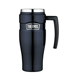 THERMOS STAINLESS KING VACUUM INSULATED TRAVEL MUG-16 OZ.-STAINLESS STEEL/MIDNIGHT BLUE