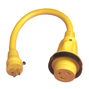 MARINCO PIGTAIL ADAPTER PLUS - 30A FEMALE TO 15A MALE