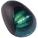 ATTWOOD 2-MILE VERTICAL MOUNT, GREEN SIDELIGHT-12V-BLACK PLASTIC HOUSING