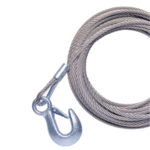 POWERWINCH 20' X 7/32" REPLACEMENT GALVANIZED CABLE W/HOOK F/215, 315 & T1650