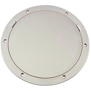 BECKSON 8" SMOOTH CENTER PRY-OUT DECK PLATE, WHITE
