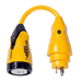 MARINCO P30-503 EEL 50A-125V FEMALE TO 30A-125V MALE PIGTAIL ADAPTER, YELLOW