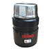 THERMOS STAINLESS KING VACUUM INSULATED FOOD JAR W/FOLDING SPOON-16 OZ.-STAINLESS STEEL/MATTE BLACK
