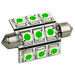 LUNASEA POINTED FESTOON 9 LED LIGHT BULB-42MM-GREEN