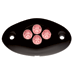 INNOVATIVE LIGHTING COURTESY LIGHT-4 LED SURFACE MOUNT-RED LED/BLACK CASE