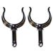 PERKO RIBBED TYPE ROWLOCK HORNS-CHROME PLATED ZINC-PAIR