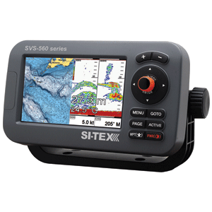 SI-TEX SVS-560CF CHARTPLOTTER, 5" COLOR SCREEN w/INTERNAL GPS & NAVIONICS+ FLEXIBLE COVERAGE