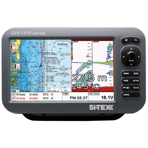 SI-TEX SVS-1010CF 10" CHARTPLOTTER/SOUNDER COMBO w/INTERNAL GPS ANTENNA & NAVIONICS+ CARD