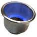 WHITECAP FLUSH MOUNT CUP HOLDER W/BLUE LED LIGHT, STAINLESS STEEL