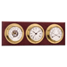 BARIGO WEATHER STATION W/SHIP'S BAROMETER, COMFORTMETER & QUARTZ SHIP CLOCK-BRASS & MAHOGANY-3.3