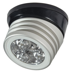 LUMITEC ZEPHYR LED SPREADER/DECK LIGHT -BRUSHED, BLACK BASE, WHITE NON-DIMMING