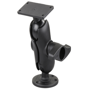RAM MOUNT 2.25" BALL MOUNT w/3.68" ROUND BASE & 2" X 5" RECTANGULAR BASE f/HUMMINBIRD HELIX 9, 10 & 12