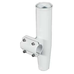 LEE'S CLAMP-ON ROD HOLDER, WHITE ALUMINUM, HORIZONTAL MOUNT, FITS 1.050" O.D. PIPE