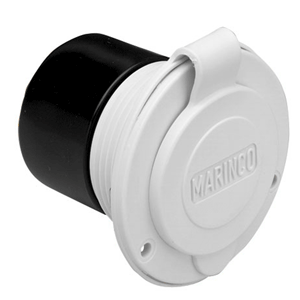 MARINCO 15A 125V ON-BOARD CHARGER INLET - FRONT MOUNT - WHITE