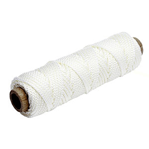 TIGRESS 100' OF 375 LB WHITE NYLON BRAID