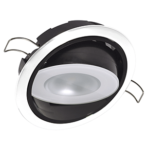 LUMITEC MIRAGE POSITIONABLE DOWN LIGHT, WHITE DIMMING, RED/BLUE NON-DIMMING, WHITE BEZEL