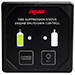 FIREBOY-XINTEX DELUXE HELM DISPLAY w/MEMBRANE SWITCH, REMOTE HORN & LEDS f/ENGINE SHUTDOWN SYSTEM, BLACK BEZEL DISPLAY