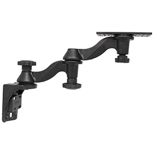 RAM MOUNT VERTICAL DOUBLE 6" SWING ARMS W/6.25" X 2" RECTANGLE BASE & VERTICAL MOUNTING BASE