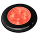 HELLA MARINE SLIM LINE LED 'ENHANCED BRIGHTNESS' ROUND COURTESY LAMP, RED LED, BLACK PLASTIC BEZEL, 12V