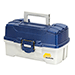 PLANO 2-TRAY TACKLE BOX w/DUEL TOP ACCESS, BLUE METALLIC/OFF WHITE