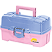 PLANO TWO-TRAY TACKLE BOX w/DUEL TOP ACCESS, PERIWINKLE/PINK
