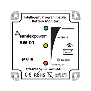 SAMLEX BATTERY MONITOR, 12V OR 24V, PROGRAMMABLE