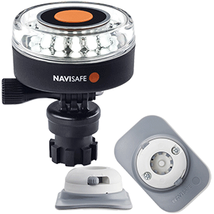 NAVISAFE NAVILIGHT 360-DEG 2NM WHITE w/NAVIMOUNT BASE & RIB MOUNT, WHITE