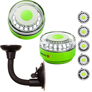 NAVISAFE PORTABLE NAVILIGHT 360-DEG 2NM RESCUE, GLOW IN THE DARK, GREEN w/BENDABLE SUCTION CUP MOUNT