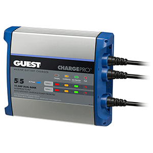 GUEST ON-BOARD BATTERY CHARGER 10A / 12V, 2 BANK, 120V INPUT