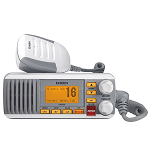 UNIDEN UM385 FIXED MOUNT VHF RADIO, WHITE
