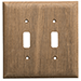 WHITECAP TEAK 2-TOGGLE SWITCH/RECEPTACLE COVER PLATE