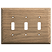 WHITECAP TEAK 3-TOGGLE SWITCH/RECEPTACLE COVER PLATE