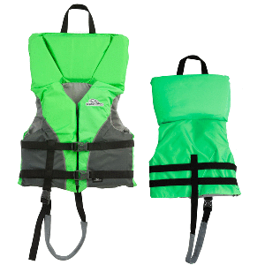 STEARNS YOUTH HEADS-UP LIFE JACKET, 50-90LBS, GREEN