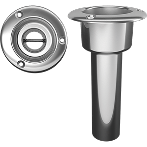 MATE SERIES STAINLESS STEEL 0-DEG ROD & CUP HOLDER, OPEN, ROUND TOP