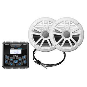 BOSS AUDIO MCKGB450W.6 MARINE STEREO & 6.5" SPEAKER KIT, WHITE