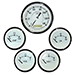 FARIA 5 GAUGE SET WITH MECH SPEEDOMETER - FUEL LEVEL