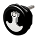 WHITECAP COMPRESSION HANDLE CP ZINC/BLACK NYLON NON-LOCKING - 1/4 TURN