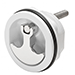 WHITECAP COMPRESSION HANDLE CP ZINC/WHITE NYLON NON-LOCKING - 1/4 TURN