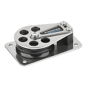 SCHAEFER SERIES 5 FLAT BASE CHEEK BLOCK, STAINLESS STEEL CHEEKS