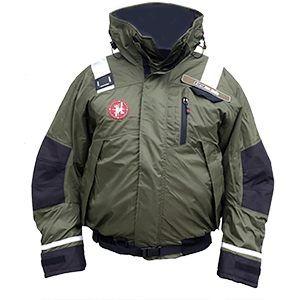 FIRST WATCH AB-1100 FLOTATION BOMBER JACKET, GREEN, SMALL