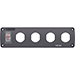 BLUE SEA WATER RESISTANT USB ACCESSORY PANEL, 15A CIRCUIT BREAKER, 4X BLANK APERTURES