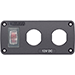 BLUE SEA 4364 WATER RESISTANT USB ACCESSORY PANEL, 15A CIRCUIT BREAKER, 2X BLANK APERTURES